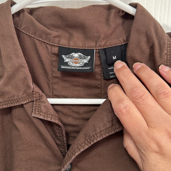 Harley-Davidson Brown Button-Up Shirt Size Medium - Picture 3 of 3